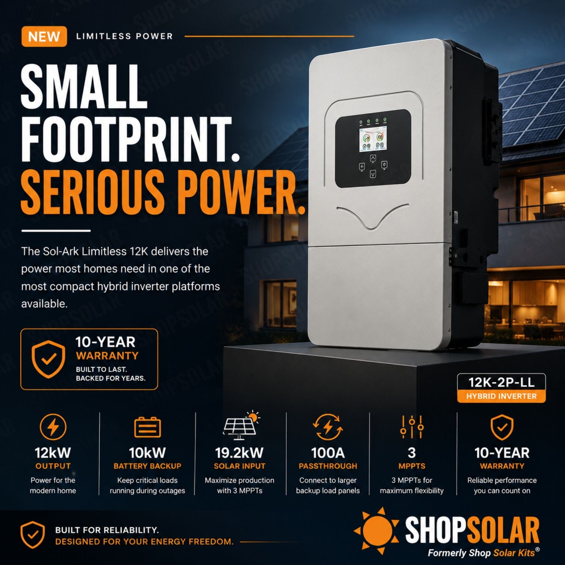 Sol-Ark Limitless 12K-2P-LL Hybrid Inverter - ShopSolar: Complete