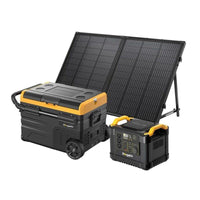 130W Portable Solar Kit for Outdoor Travel & Emergencies [NCM + 48QT Refrigerator + 130W Solar Panel]