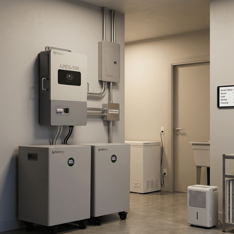 BigBattery NEXUS + APEX 10K Battery Storage Bundle [15kWh–45kWh] | Indoor Only | 10,500W PV Input / 10,000W AC Output | 5-Year Inverter + 12-Year Battery Warranty