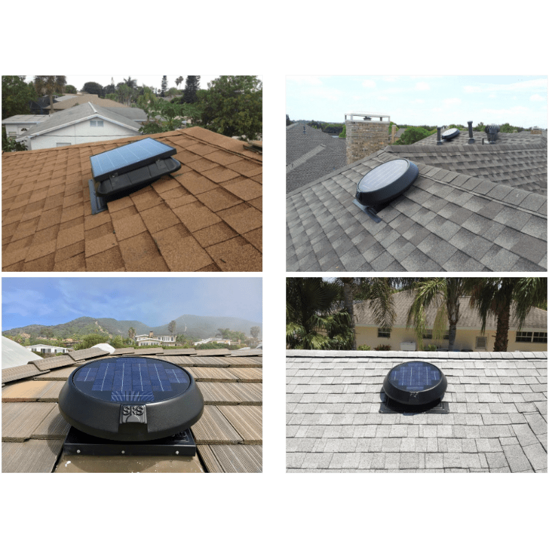 SunRise Solar Attic Fan with Integrated Solar Panel | 30W–45W Options | Flat or Curb Base | Up to 2,800 sq/ft Cooling - ShopSolar: Complete Solar Kits + Lifetime Customer Support