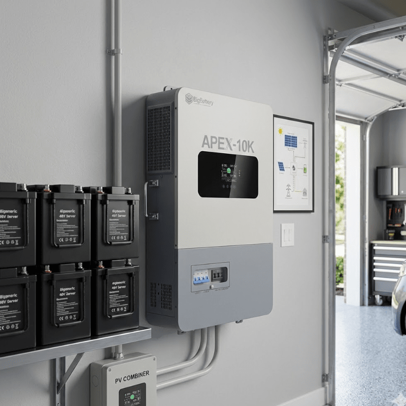 BigBattery APEX 10K Hybrid Off-Grid Inverter | 10,000W 120/240V Split-Phase | Dual MPPT 11kW PV | 48V | UL1741 | 5-Year Warranty - ShopSolar: Complete Solar Kits + Lifetime Customer Support