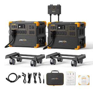 Pecron E3800LFP 240V Dual Kit | 7,680Wh / 8,400W Output | 240V Hub | Choose Your Custom Bundle Option | 5-Year Warranty | Complete Solar Kit
