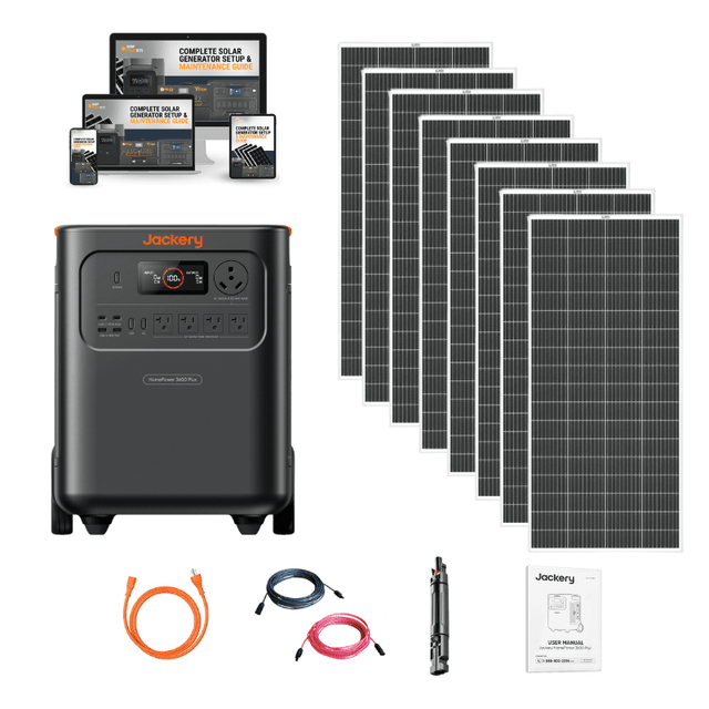 Jackery HomePower 3600 Solar Generator Kits | 3,580Wh | 3,600W Output | Quad/Hex/Octo 800W–1,600W Rigid Solar | <20ms UPS | 2-Year Warranty - ShopSolar: Complete Solar Kits + Lifetime Customer Support