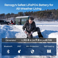 Renogy 12V 100Ah Pro Smart Lithium Iron Phosphate Battery w/Bluetooth & Self-heating Function - ShopSolar.com