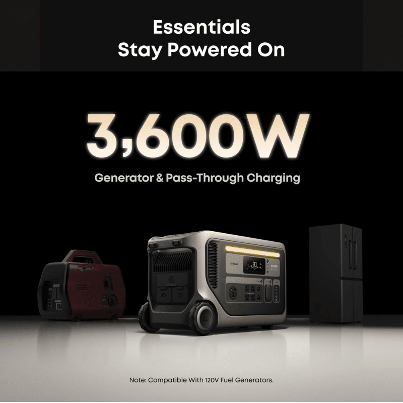 Anker SOLIX F3000 Portable Power Station | 3,072Wh / 3,600W | 2,400W Solar Input | Expandable to 12,288Wh | 5-Year Warranty - ShopSolar: Complete Solar Kits + Lifetime Customer Support