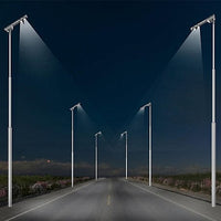 Solar LED Street Light 50 Watt 10091 Lumens 5000K Smart Street Light Parking Lot Light Solar All in One Street Light | 3 Years Warranty - ShopSolar.com