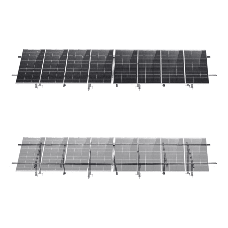 Eco-Worthy Adjustable Solar Panel Mounting Brackets | Fits 5–8 Panels | 18°–60° Tilt | Up to 330 lbs Load | DIY Ground or Flat Roof Mount - ShopSolar: Complete Solar Kits + Lifetime Customer Support