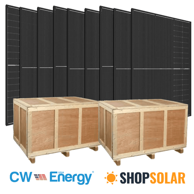CW Energy 410W Bifacial Monocrystalline Solar Panels [Pallet of 35] | 25-Year Product & 30-Year Performance Warranty | High Efficiency | 14,350W Total - ShopSolar: Complete Solar Kits + Lifetime Customer Support