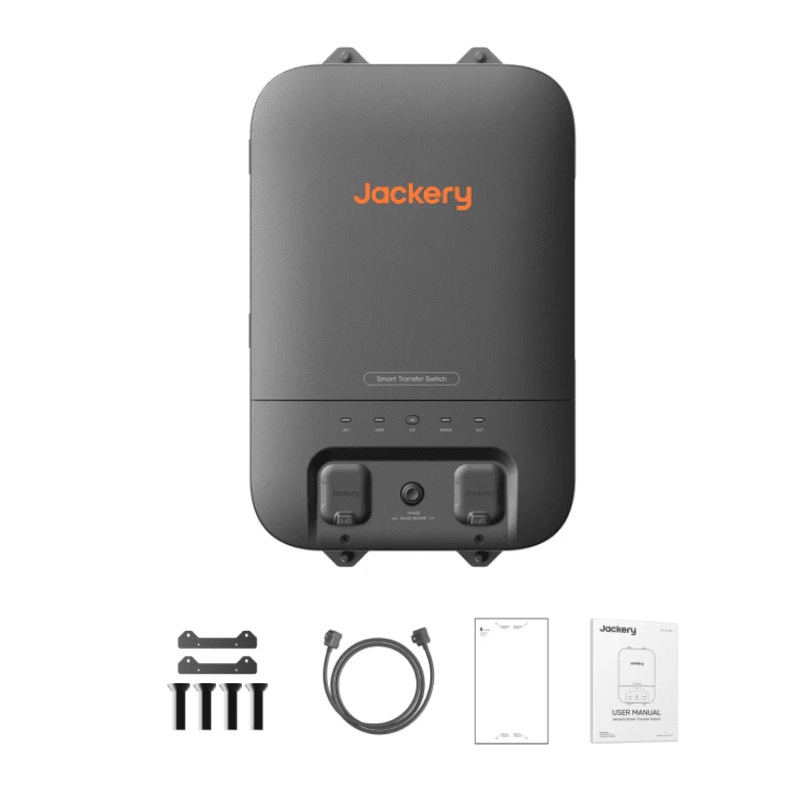 Jackery Smart Transfer Switch | Seamless ≤20ms UPS | Wi-Fi/Bluetooth App Control | Split Phase | 100A Input | 60A Output | Compatible w/ Explorer 5000 Plus - ShopSolar: Complete Solar Kits + Lifetime Customer Support