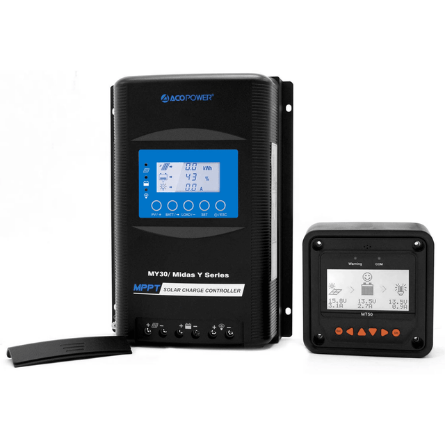 ACOPOWER 30A MPPT Solar Charge Controller with Remote Meter MT-50 - ShopSolar.com