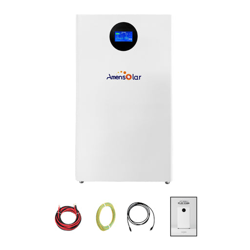 AmenSolar 16kWh Floor-Mounted LiFePO4 Battery | 51.2V 314Ah | >6,000 Cycles @ 90% DOD | Smart BMS + Touchscreen | Scalable to 256kWh | UL Certified - ShopSolar: Complete Solar Kits + Lifetime Customer Support