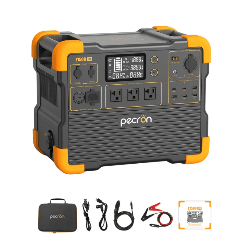Pecron E1500 LFP 2,200W / 1,536Wh Portable Power Station | 5-Year Warranty - ShopSolar: Complete Solar Kits + Lifetime Customer Support