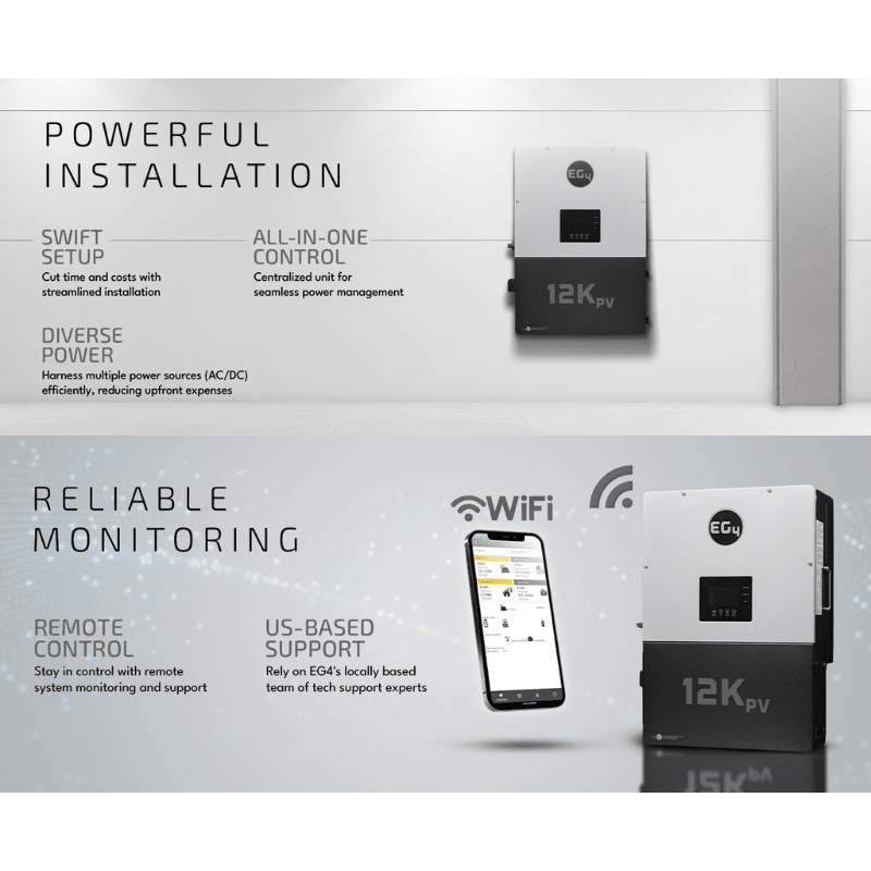 EG4 12kPV + 14.3kWh WallMount Indoor Battery | Choose Bundle | 10-Year Warranty - ShopSolar.com
