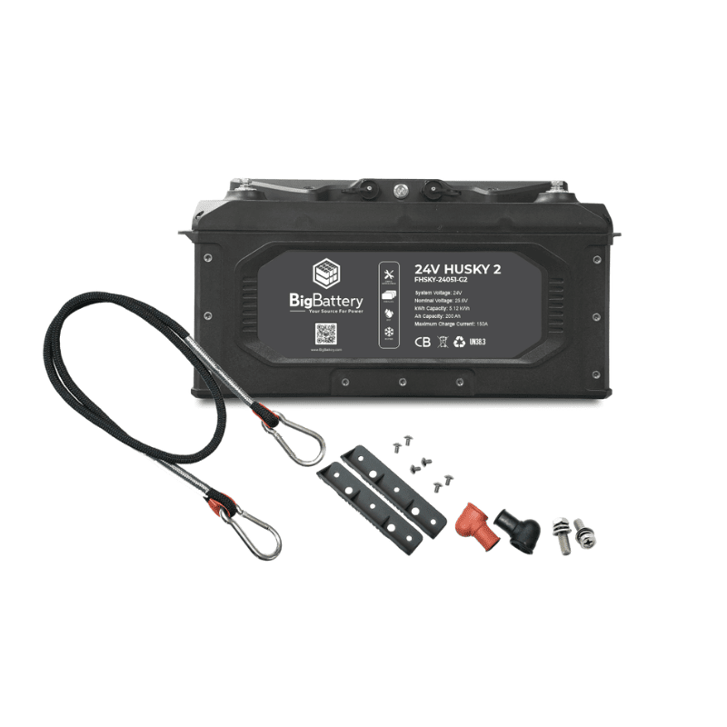 BigBattery 24V HUSKY 2 LiFePO4 Battery | 105Ah, 2.5kWh | Expandable Kits up to 7.5kWh | 12-Year Warranty - ShopSolar: Complete Solar Kits + Lifetime Customer Support