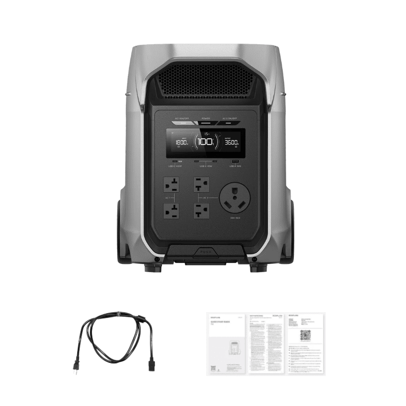 EcoFlow DELTA 3 Ultra Plus – 3,072Wh / 3,600W Portable Power Station + Smart Output Priority Tech | Expandable to 11kWh | 5-Year Warranty | Complete Solar Kit - ShopSolar: Complete Solar Kits + Lifetime Customer Support