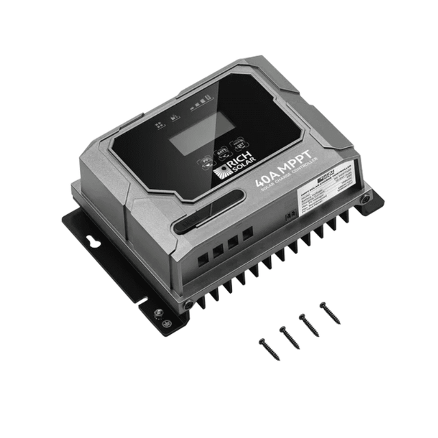 Rich Solar Bravo 40A MPPT Solar Charge Controller | 12V/24V Auto-Detect | LCD Display | 5-Year Warranty - ShopSolar.com