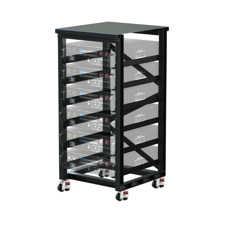 Eco-Worthy 6-Layer 19-Inch Rack for Server Rack Batteries | Holds Up to 6 x 3U Batteries | Heavy-Duty Steel | Easy Assembly - ShopSolar: Complete Solar Kits + Lifetime Customer Support