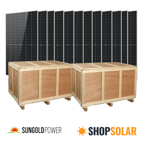 Sungold Power 590W Bifacial Solar Panels | Full Pallet (31 Panels) | SGN-590-BDG1 | N-Type | UL61730 & CEC Listed