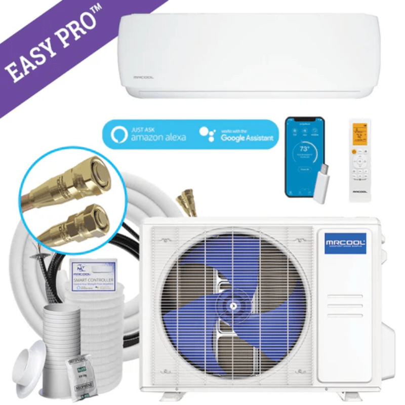 MRCOOL DIY Easy Pro® 9,000 BTU Mini Split Heat Pump | 115V | 20.2 SEER2 | Wi-Fi Enabled | 5°F Low Ambient Cooling | 2-Year Warranty - ShopSolar.com