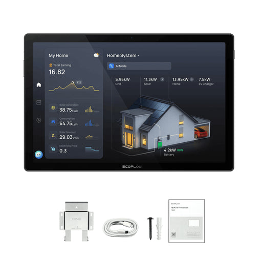 EcoFlow PowerInsight 2 Smart Home Energy Monitor | 11” Touchscreen | Real-Time Insights | Voice Control | 9,300mAh Battery | All-in-One Smart Hub - ShopSolar: Complete Solar Kits + Lifetime Customer Support