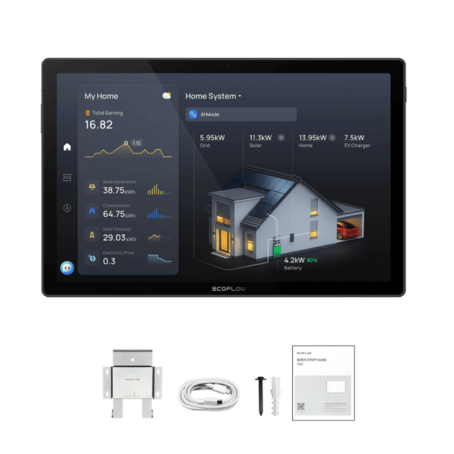 EcoFlow PowerInsight 2 Smart Home Energy Monitor | 11” Touchscreen | Real-Time Insights | Voice Control | 9,300mAh Battery | All-in-One Smart Hub - ShopSolar: Complete Solar Kits + Lifetime Customer Support