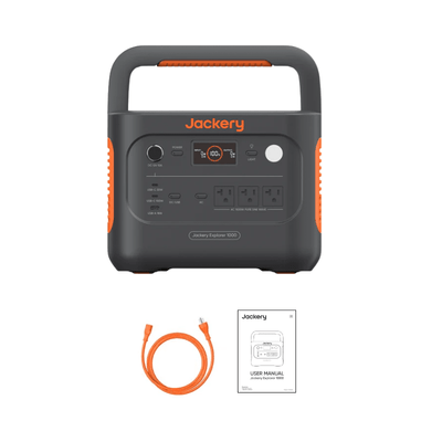 Jackery Explorer 1000 V2 Portable Power Station | Solar Generator | 1,070Wh LiFePO4 + 1,500W Output | 0–100% in 1 Hr | Smart App + UPS | 5-Year Warranty - ShopSolar: Complete Solar Kits + Lifetime Customer Support