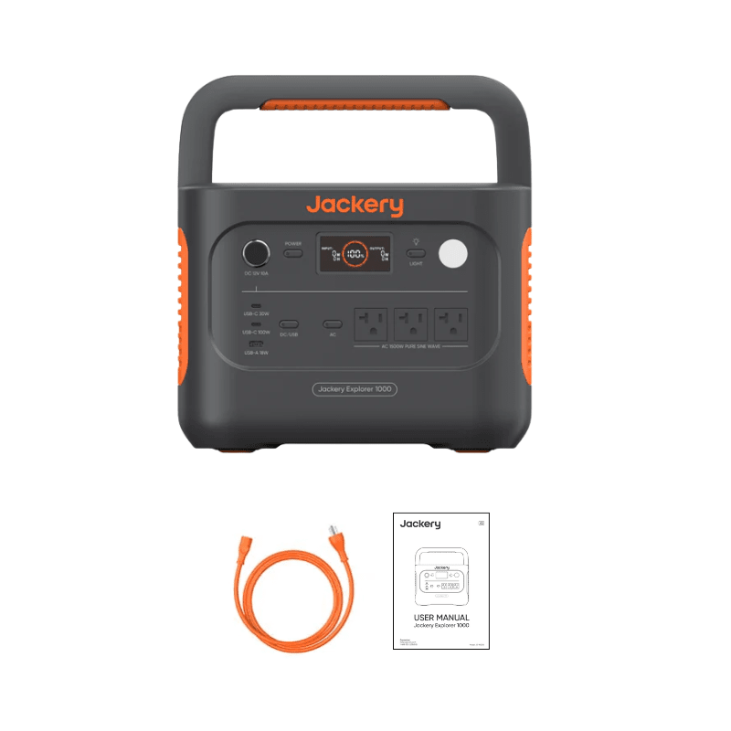 Jackery Explorer 1000 V2 Portable Power Station | Solar Generator | 1,070Wh LiFePO4 + 1,500W Output | 0–100% in 1 Hr | Smart App + UPS | 5-Year Warranty - ShopSolar: Complete Solar Kits + Lifetime Customer Support