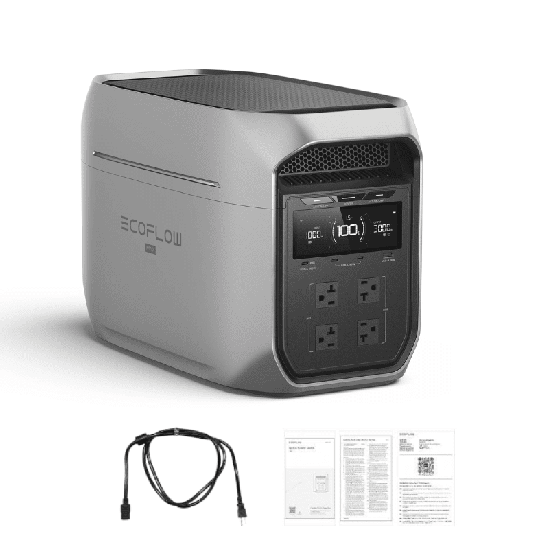 EcoFlow DELTA 3 Max Plus – 2,048Wh / 3,000W Portable Power Station + Choose Custom Solar Panel Bundle Option | 5-Year Warranty | Complete Solar Kit - ShopSolar: Complete Solar Kits + Lifetime Customer Support