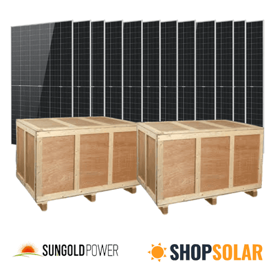 Sungold Power 370W Mono Black PERC Solar Panel Pallet (32 Panels) | UL61730 | PERC Mono Half-Cell Solar Panels | 12-Year Warranty - ShopSolar: Complete Solar Kits + Lifetime Customer Support