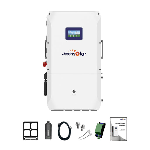 Amensolar N3H-X10US 10kW Split Phase Hybrid Solar Inverter | 48V | 4 MPPT | UL1741SA Certified | Grid-Tie + Off-Grid | Solarman App - ShopSolar: Complete Solar Kits + Lifetime Customer Support