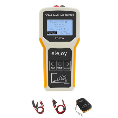Elejoy 1600W MPPT Solar Panel Multimeter & Watt Meter | Portable PV Performance Tester | No Battery Required | Includes MC-4 & Alligator Clips