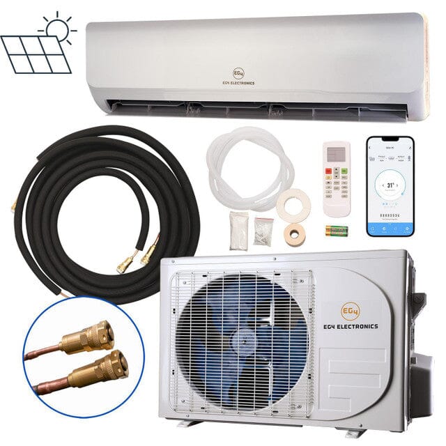 EG4 Hybrid Solar Mini-Split Kit | Energy Star Certified Air Conditioner Heat Pump AC/DC | 12000 BTU | SEER2 22 | + 1800 Watts of Solar PV [KIT-E0011] - ShopSolar.com