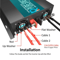 WZRELB 2000 Watt Power Inverter 12V 24V to 120V Pure Sine Wave Inverter - ShopSolar.com