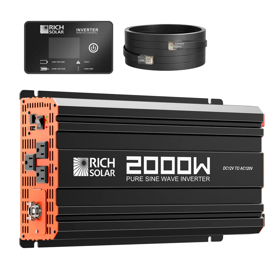 NOVA PURE 2K | 2000 Watt (2kW) 12 Volt Industrial Pure Sine Wave Inverter | Powerful 2000W 12V Off-Grid Inverter for RVs, Trailers, Campers, Vans, Trucks, Overlanders, Boats | Top Rated - ShopSolar: Complete Solar Kits + Lifetime Customer Support