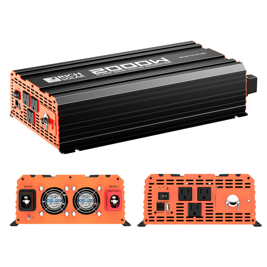 NOVA PURE 2K | 2000 Watt (2kW) 12 Volt Industrial Pure Sine Wave Inverter | Powerful 2000W 12V Off-Grid Inverter for RVs, Trailers, Campers, Vans, Trucks, Overlanders, Boats | Top Rated - ShopSolar: Complete Solar Kits + Lifetime Customer Support