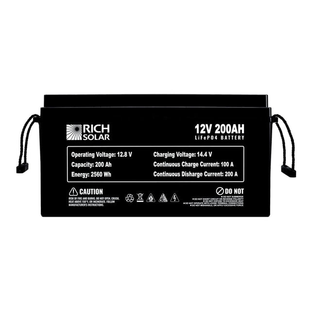 Rich Solar 12V 200Ah LiFePO4 Lithium Iron Phosphate Battery - ShopSolar.com