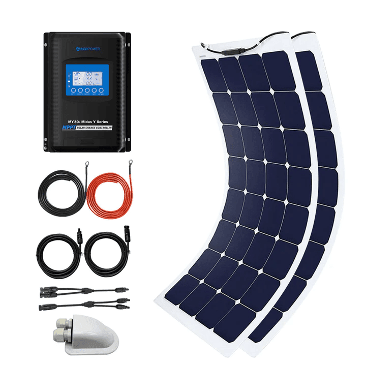 220W Flexible Solar Panel Kit w/ 30A Charge Controller