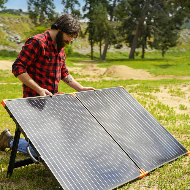 200 Watt Folding Solar Panel Suitcase | PV Connectors - Compatible w/ Bluetti, EcoFlow, Hysolis Solar Generators | 25-Year Warranty - ShopSolar.com