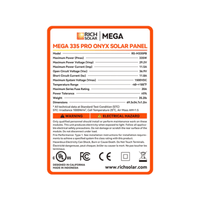 Rich Solar MEGA 335W PRO Solar Panel | 25-Year Output Warranty - ShopSolar: Complete Solar Kits + Lifetime Customer Support
