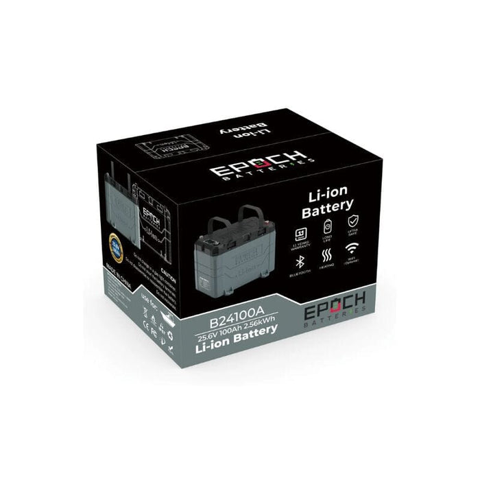 EPOCH 24V 100Ah | Heated & Bluetooth | LiFePO4 Battery - ShopSolar.com