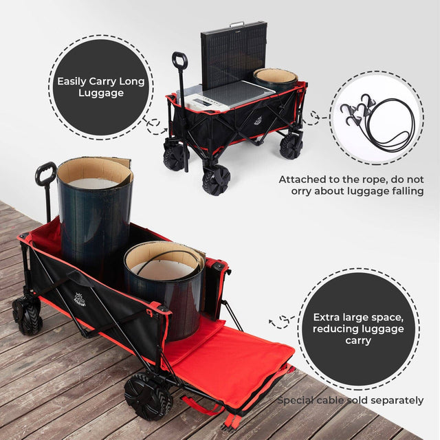 Bouge RV 140L Capacity Outdoor Foldable Folding Wagon (DEERFAMY） - ShopSolar.com