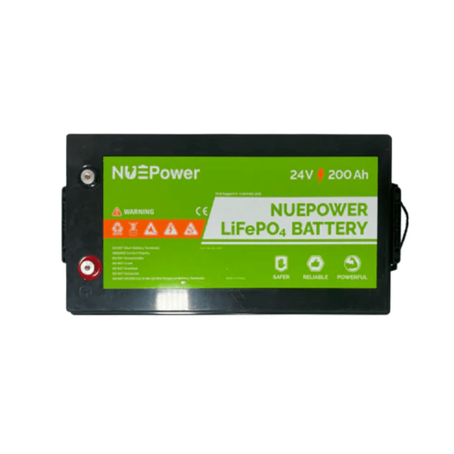 NUEPower 24V 200Ah LiFePO4 Battery | 5,120Wh | 8D Case | Bluetooth Monitoring | 5-Year Warranty - ShopSolar: Complete Solar Kits + Lifetime Customer Support