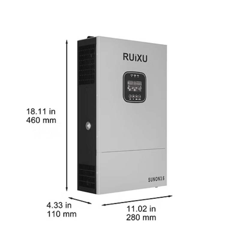 RUiXU SUNON3.6 Off-Grid Inverter | 3.6kW | 48V | Stackable to 21.6kW | UL1741 Certified | Hybrid Solar & Grid Charging | WiFi Monitoring - ShopSolar: Complete Solar Kits + Lifetime Customer Support