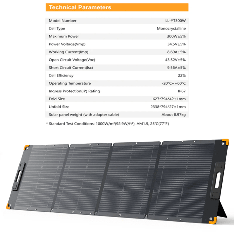 Pecron PV300 300W Portable Solar Panel | Monocrystalline | IP67 Waterproof | 22% Efficiency | Foldable & Flexible | Off-Grid Ready - ShopSolar: Complete Solar Kits + Lifetime Customer Support