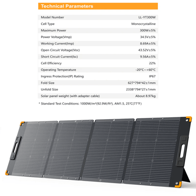Pecron PV300 300W Portable Solar Panel | Monocrystalline | IP67 Waterproof | 22% Efficiency | Foldable & Flexible | Off-Grid Ready - ShopSolar: Complete Solar Kits + Lifetime Customer Support