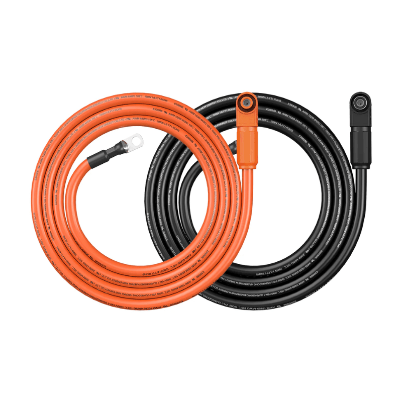 RICH SOLAR 4 AWG Inverter Battery Cables | 4-Gauge Copper Wire | Orange & Black | Choose Your Length | Flexible, Tinned, Heat-Resistant - ShopSolar: Complete Solar Kits + Lifetime Customer Support