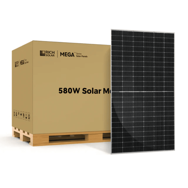 Rich Solar MEGA 580 Bifacial Solar Panel | 580W | TOPCon | 22.5% Efficiency | UL Certified | 25-Year Output Warranty - ShopSolar: Complete Solar Kits + Lifetime Customer Support