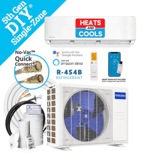 MRCOOL DIY 12,000 BTU Mini Split Heat Pump System | 5th Gen | 115V | 23.5 SEER2 | Cools & Heats Up to 550 Sq. Ft. | DIYPro Cable + 25' Line Set | Lifetime Warranty - ShopSolar: Complete Solar Kits + Lifetime Customer Support