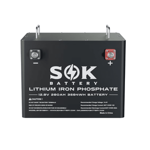 SOK 280Ah 12V LiFePO4 Deep Cycle Battery | Bluetooth + Built-In Heater | SK12V280H | 4,000–8,000 Cycles | 7-Year Warranty - ShopSolar.com