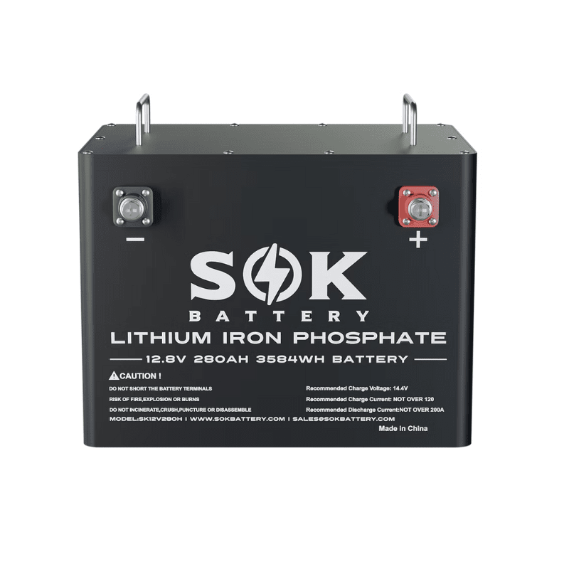 SOK 280Ah 12V LiFePO4 Deep Cycle Battery | Bluetooth + Built-In Heater | SK12V280H | 4,000–8,000 Cycles | 7-Year Warranty - ShopSolar.com